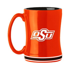 Oklahoma State Cowboys Coffee Mug 14oz Sculpted Relief Team Color