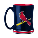 St. Louis Cardinals Coffee Mug 14oz Sculpted Relief Team Color