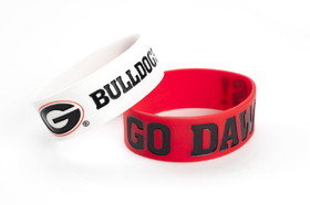Georgia Bulldogs Bracelets 2 Pack Wide