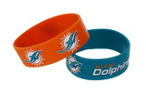 Miami Dolphins Bracelets 2 Pack Wide