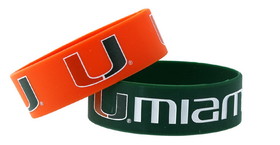 Miami Hurricanes Bracelets 2 Pack Wide