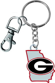 Georgia Bulldogs Keychain State Design