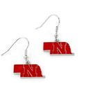 Nebraska Cornhuskers Earrings State Design