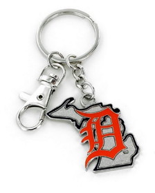 Detroit Tigers Keychain State Design