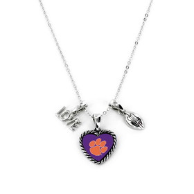 Clemson Tigers Necklace Charmed Sport Love Football