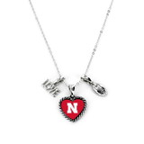 Nebraska Cornhuskers Necklace Charmed Sport Love Football