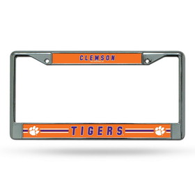 Clemson Tigers License Plate Frame Chrome Printed Insert
