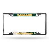 Oakland Athletics License Plate Frame Chrome EZ View