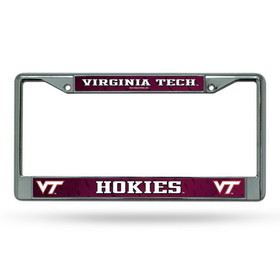 Virginia Tech Hokies License Plate Frame Chrome Printed Insert