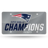 New England Patriots License Plate Laser Cut Silver Super Bowl 51 Champ