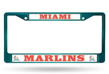 Miami Marlins License Plate Frame Metal Aqua