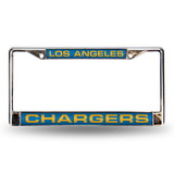 Los Angeles Chargers License Plate Frame Laser Cut Chrome