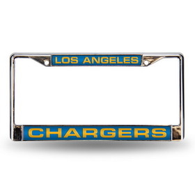 Los Angeles Chargers License Plate Frame Laser Cut Chrome