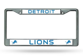 Detroit Lions License Plate Frame Chrome