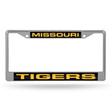 Missouri Tigers License Plate Frame Laser Cut Chrome Alternate Design