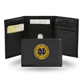 Notre Dame Fighting Irish Wallet Trifold Leather Embroidered