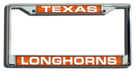 Texas Longhorns License Plate Frame Laser Cut Chrome
