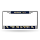 Georgia Tech Yellow Jackets License Plate Frame Chrome Printed Insert