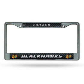 Chicago Blackhawks License Plate Frame Chrome Printed Insert