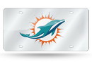 Miami Dolphins License Plate Laser Cut Silver