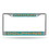 Miami Dolphins License Plate Frame Laser Cut Chrome Green Background