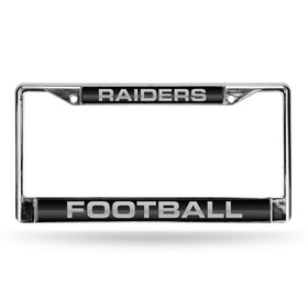 Oakland Raiders License Plate Frame Laser Cut Chrome Alternate