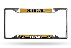 Missouri Tigers License Plate Frame Chrome EZ View