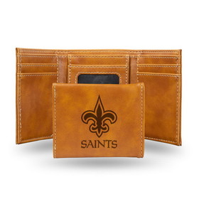 New Orleans Saints Wallet Trifold Laser Engraved