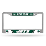 New York Jets License Plate Frame Chrome Printed Insert