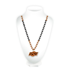 Oklahoma State Cowboys Beads with Medallion Mardi Gras Style