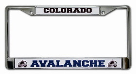 Colorado Avalanche License Plate Frame Chrome Printed Insert