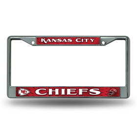 Kansas City Chiefs License Plate Frame Chrome Printed Insert