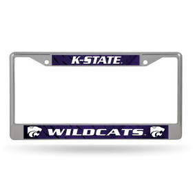 Kansas State Wildcats License Plate Frame Chrome Printed Insert