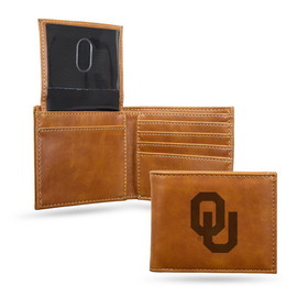Oklahoma Sooners Wallet Billfold Laser Engraved