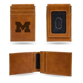 Michigan Wolverines Wallet Front Pocket Laser Engraved