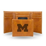 Michigan Wolverines Wallet Trifold Laser Engraved