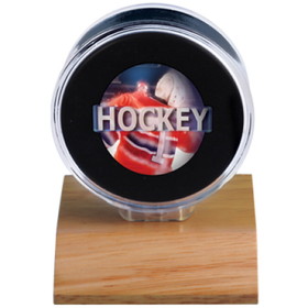 Hockey Puck Holder - Wood Base