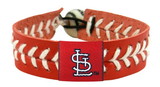 St. Louis Cardinals Baseball Bracelet - Red Band, White Stiches 