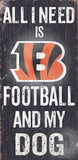 Cincinnati Bengals Wood Sign - Football and Dog 6