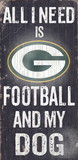 Green Bay Packers Wood Sign - Football and Dog 6