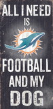 Miami Dolphins Wood Sign - Football and Dog 6