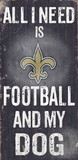 New Orleans Saints Wood Sign - Football and Dog 6