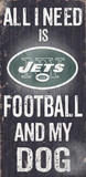 New York Jets Wood Sign - Football and Dog 6