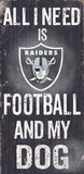 Oakland Raiders Wood Sign - Football and Dog 6