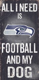 Seattle Seahawks Wood Sign - Football and Dog 6
