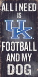 Kentucky Wildcats Wood Sign - Football and Dog 6"x12"