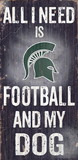 Michigan State Spartans Wood Sign - Football and Dog 6