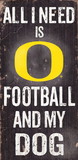 Oregon Ducks Wood Sign - Football and Dog 6"x12"