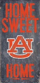 Auburn Tigers Wood Sign - Home Sweet Home 6"x12"