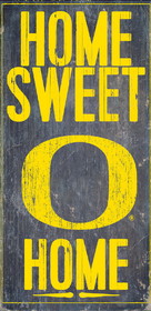 Oregon Ducks Wood Sign - Home Sweet Home 6"x12"